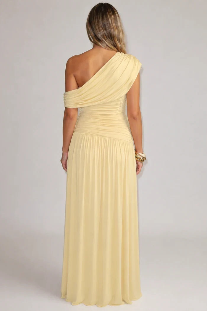 Women's One-Shoulder Maternity Maxi Dress
