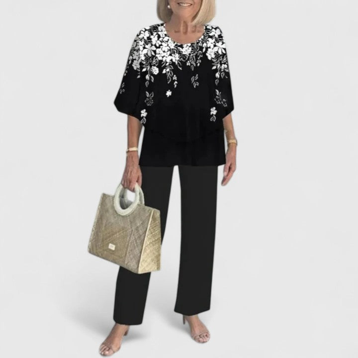 Women’s Layered Top & Floral Trousers Co-Ord Set