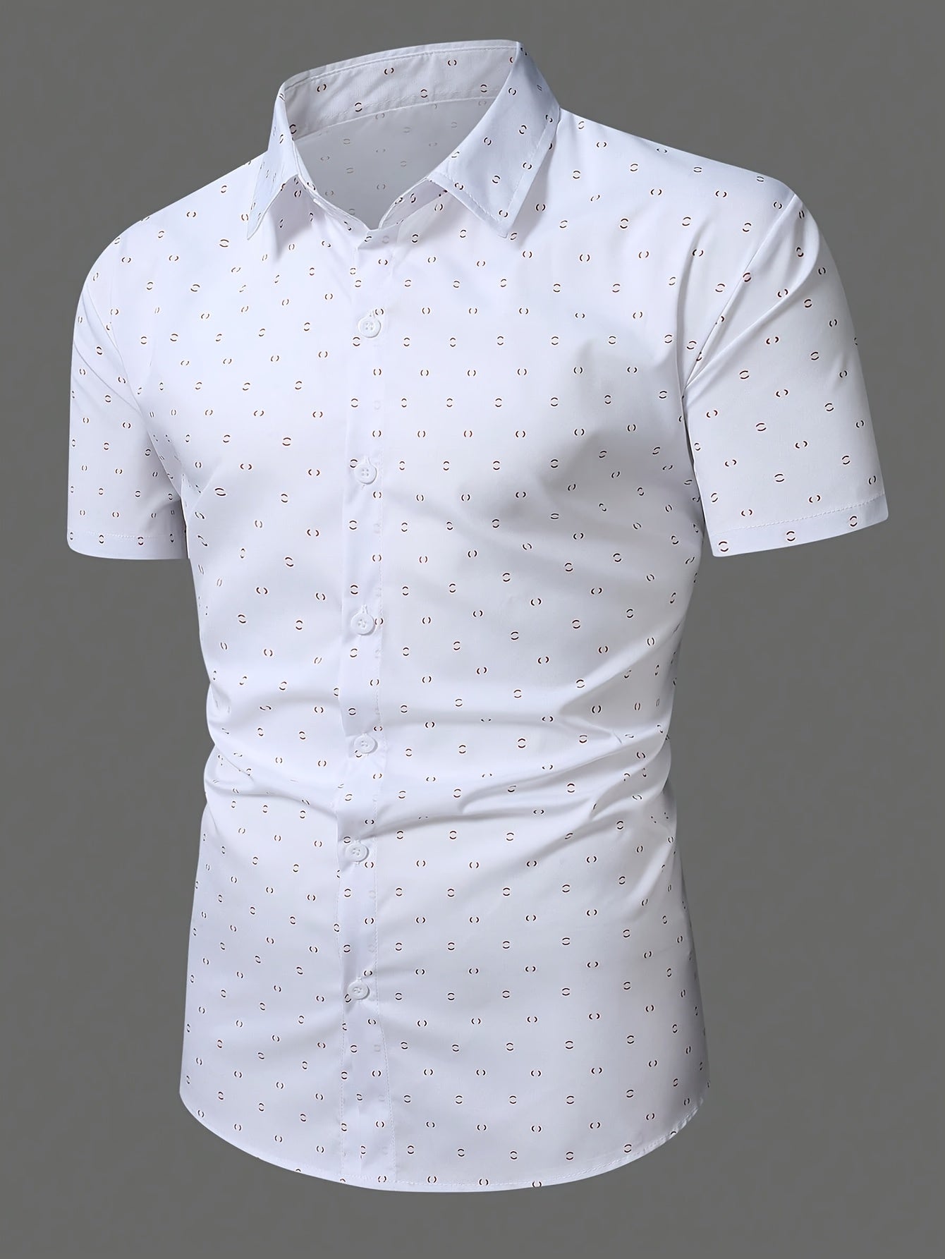 Chemise à manches courtes pour homme à imprimé géométrique