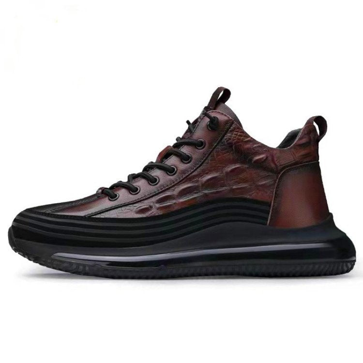 Men’s Leather Lace-Up Platform Trainers