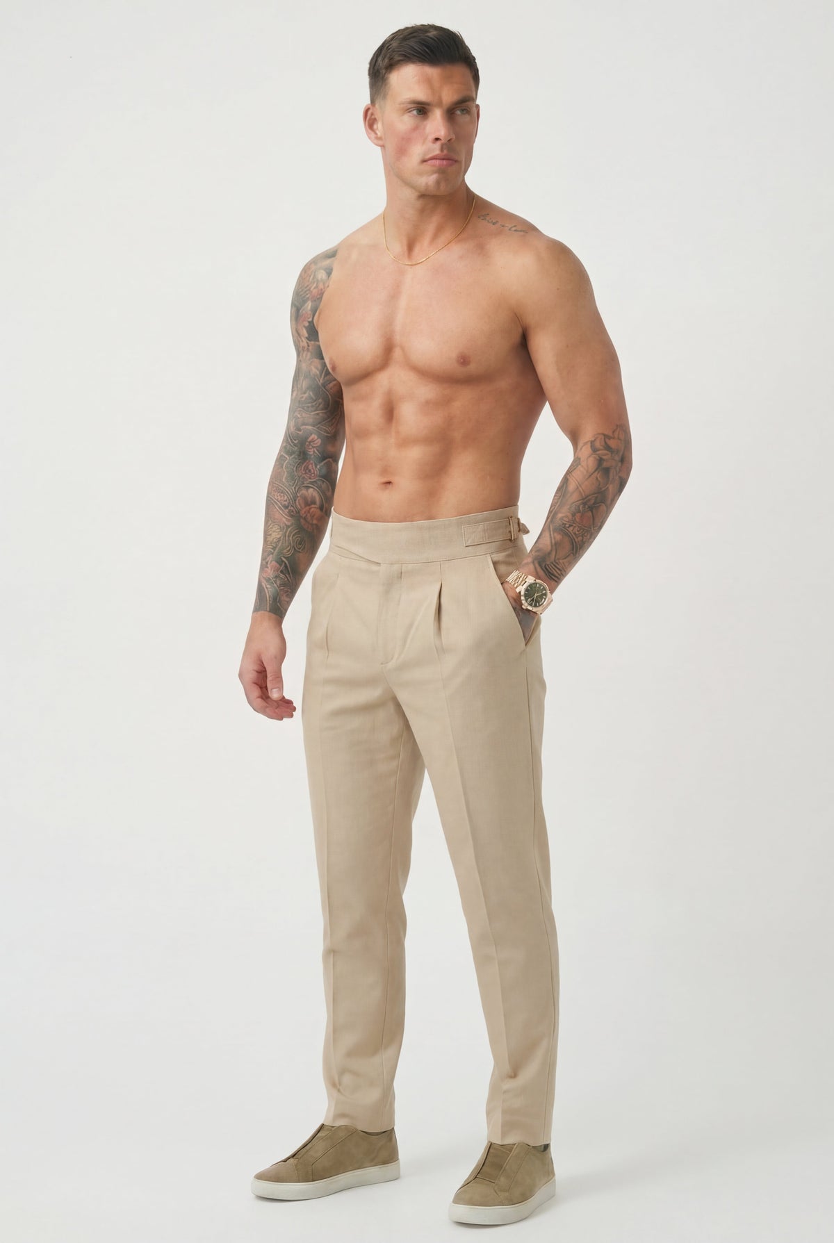 Men’s Pleated Tailored Trousers