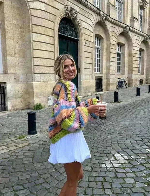 Women’s Multicolour Chunky Knit Cardigan
