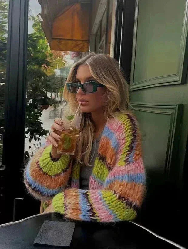 Women’s Multicolour Chunky Knit Cardigan