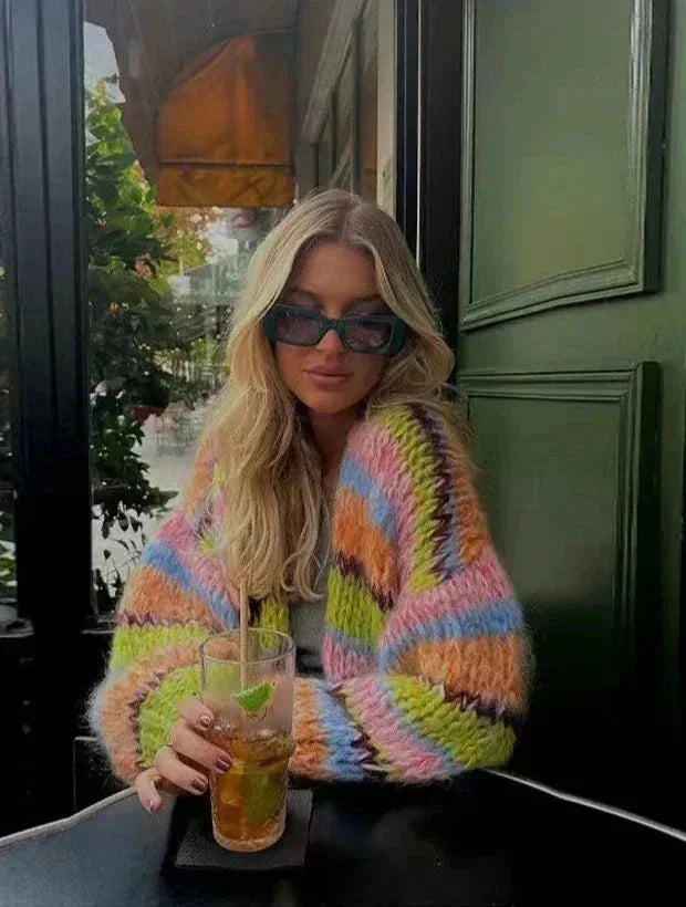 Women’s Multicolour Chunky Knit Cardigan