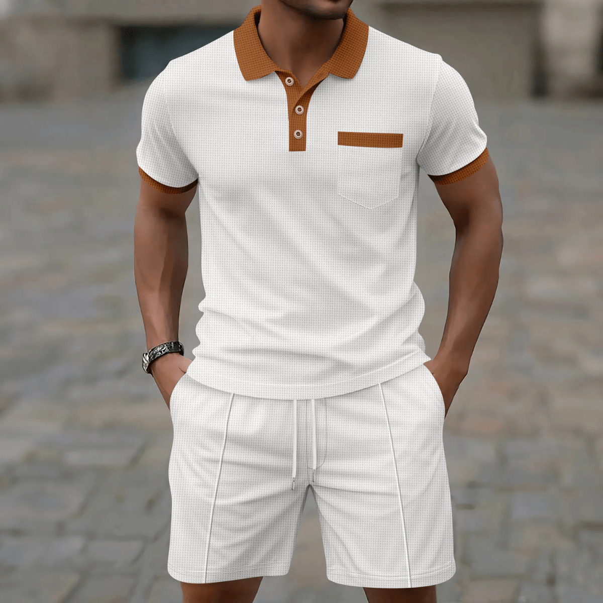 Ensemble deux pièces polo et short pour homme