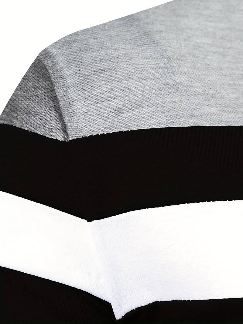 Men's Quarter Zip Colour Block Polo Shirt