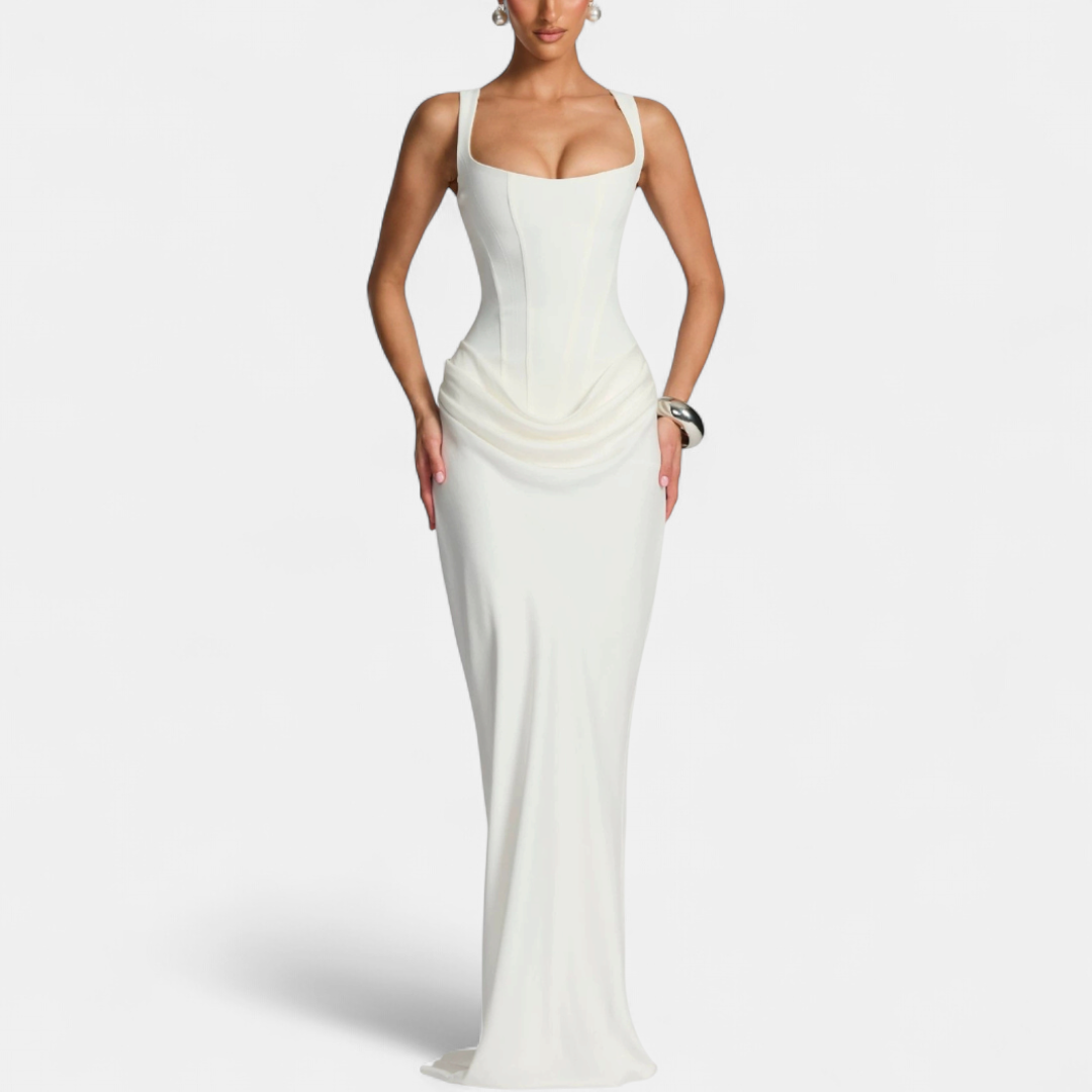 Women's Corset Draped Maxi Dress