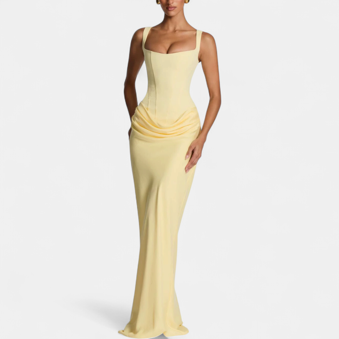 Women's Corset Draped Maxi Dress