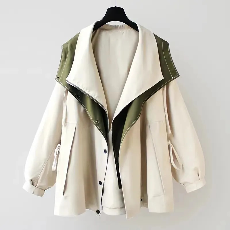 Trench-coat à capuche pour femme | Taille ajustable avec ceinture