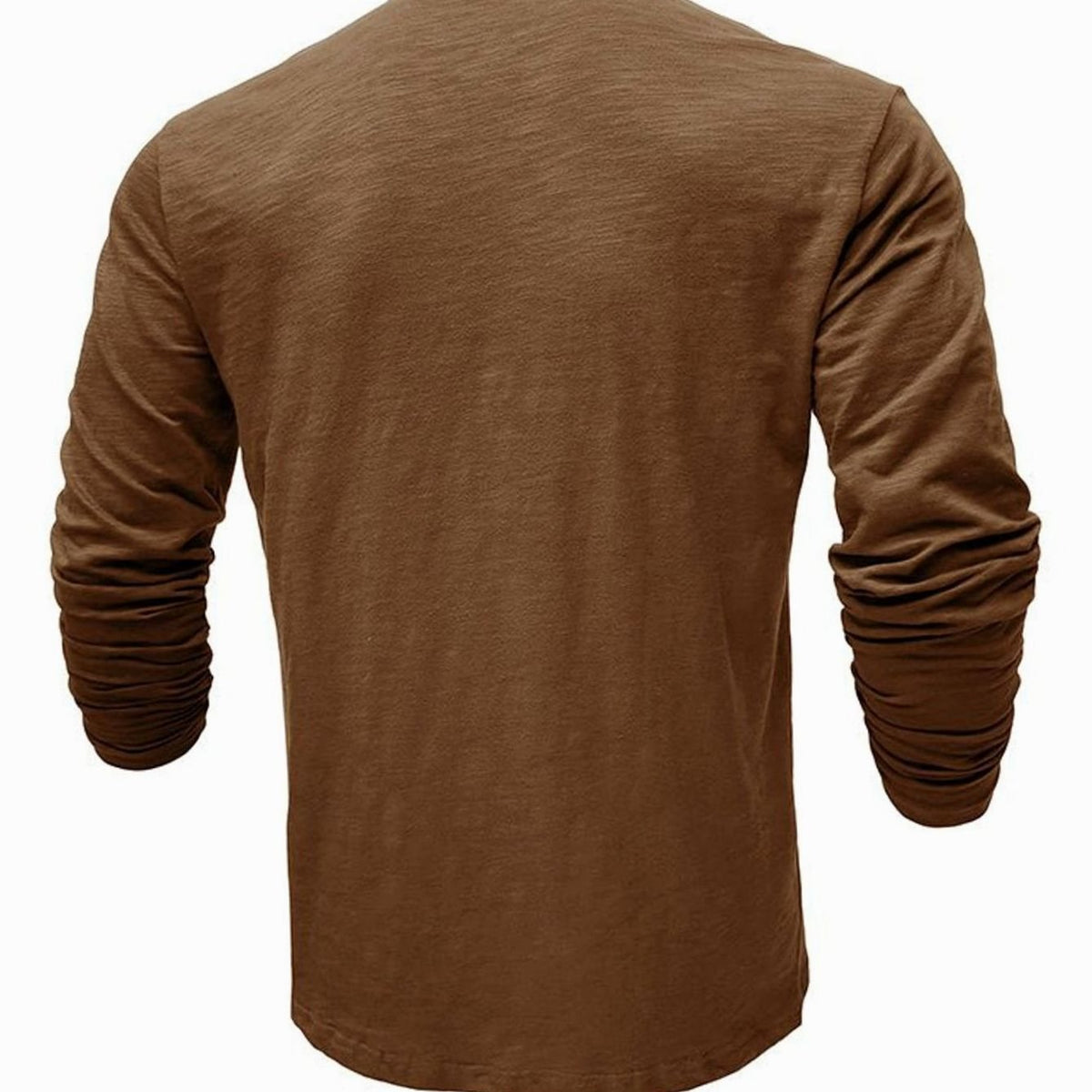 T-shirt Henley à manches longues pour homme avec patte de boutonnage