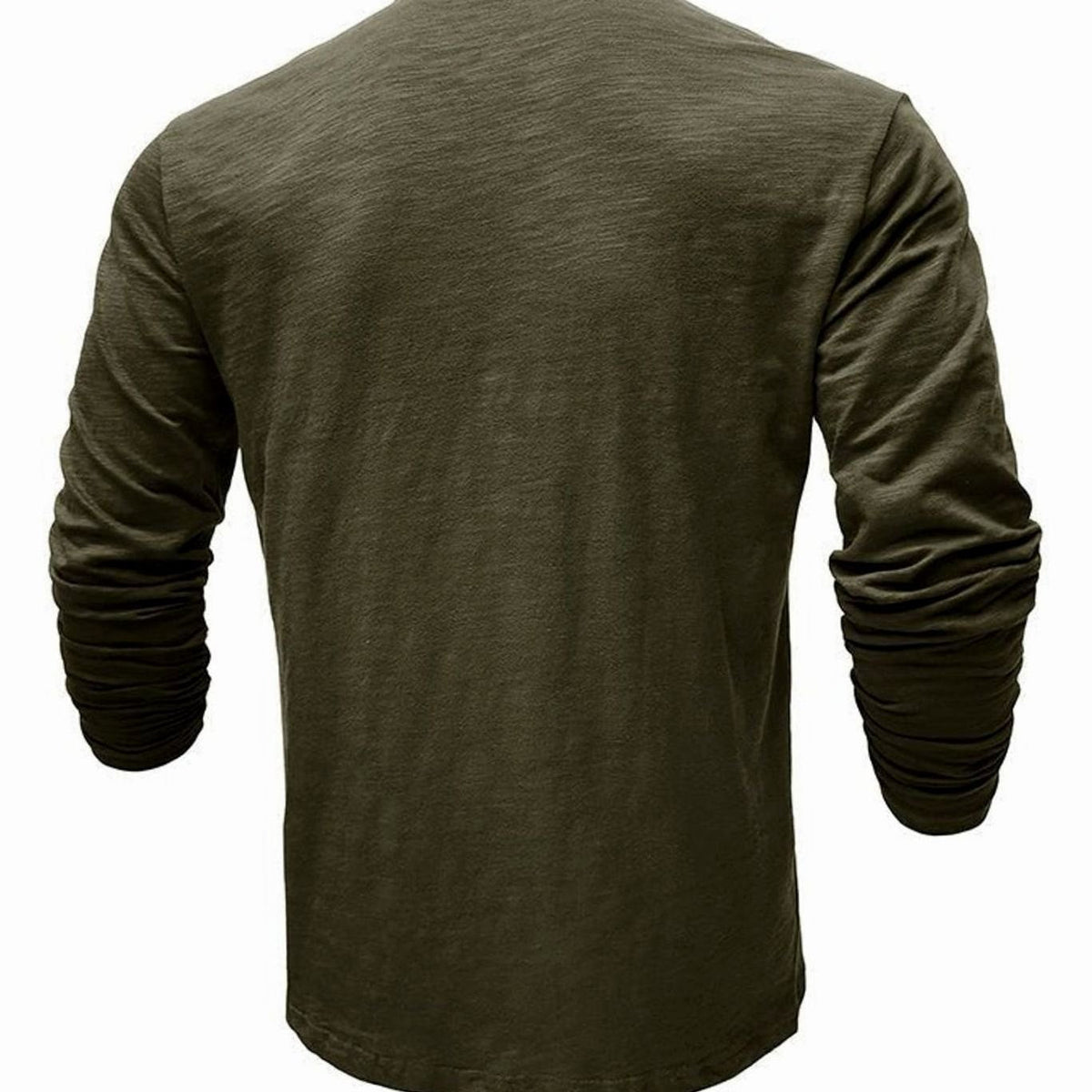T-shirt Henley à manches longues pour homme avec patte de boutonnage