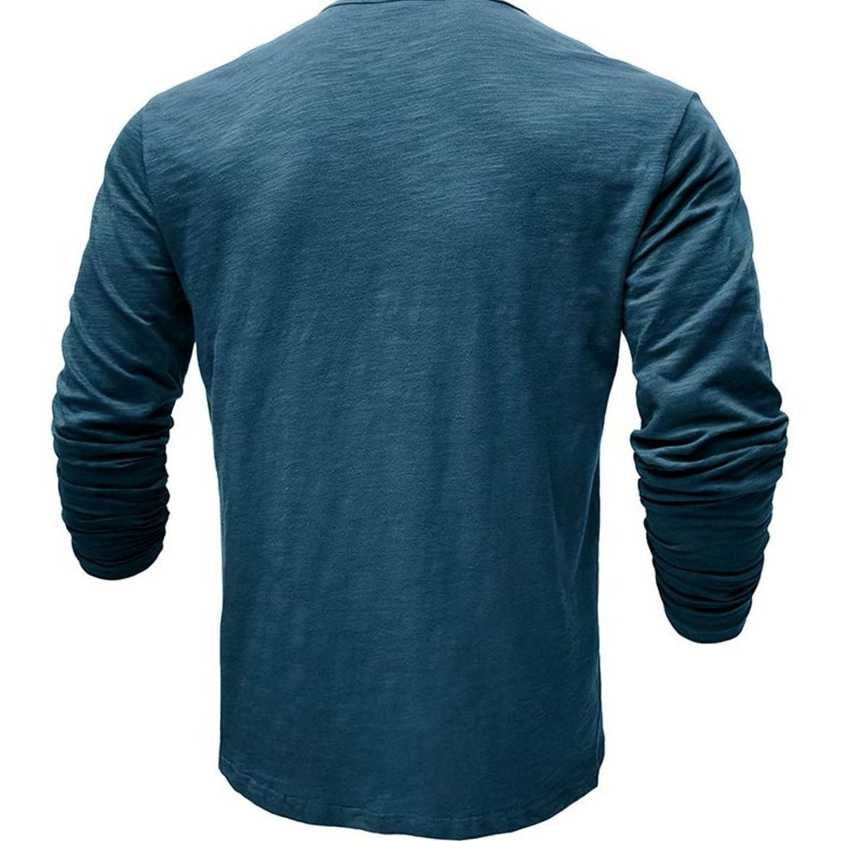 T-shirt Henley à manches longues pour homme avec patte de boutonnage