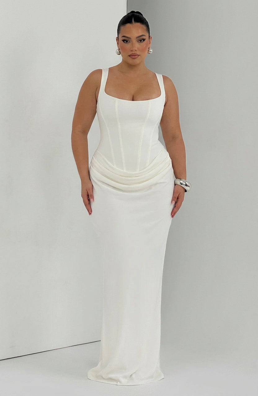 Women’s Square Neck Ruched Maxi Dress