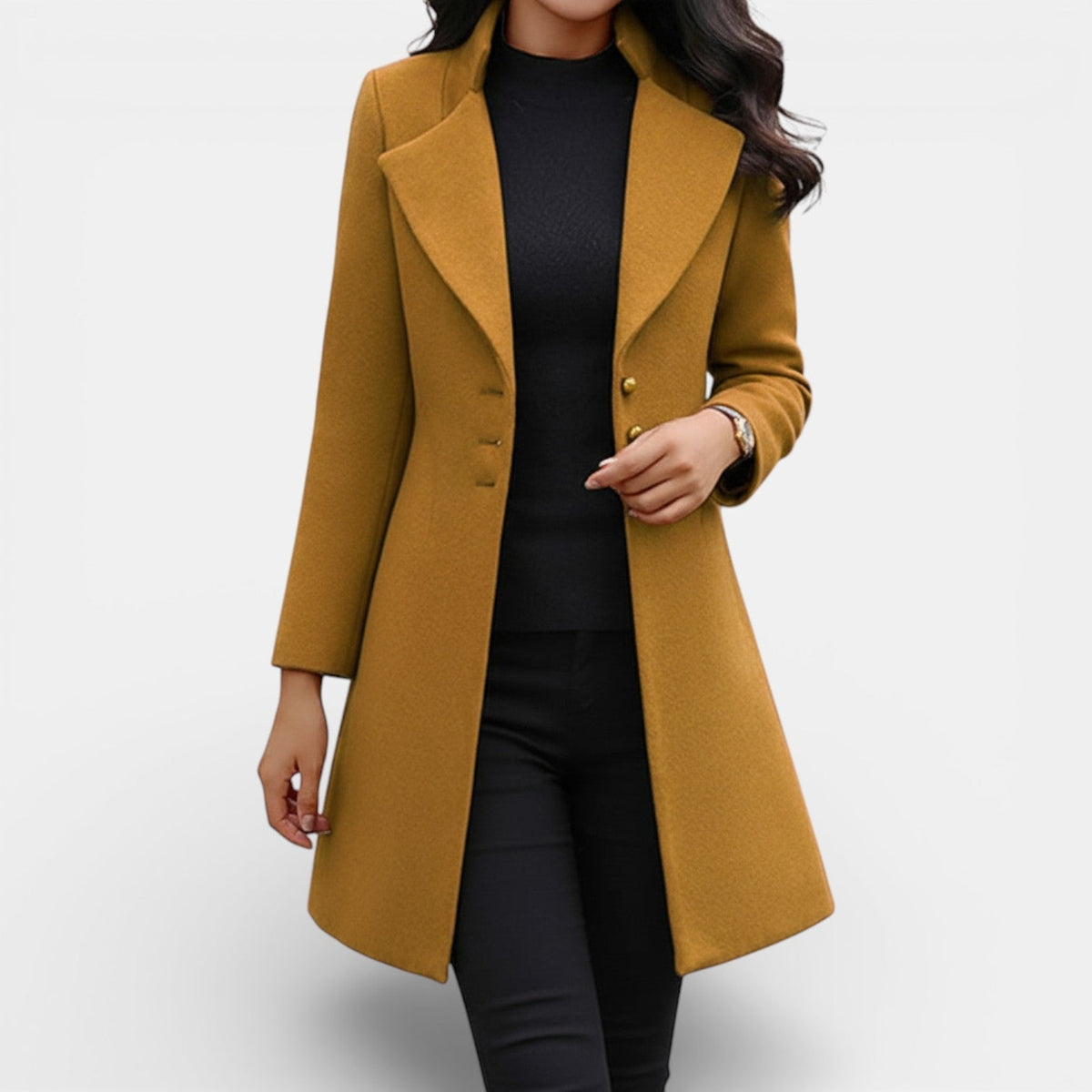 Women’s Tailored Longline Coat with Notch Lapels