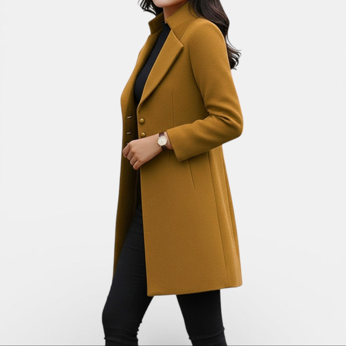Women’s Tailored Longline Coat with Notch Lapels