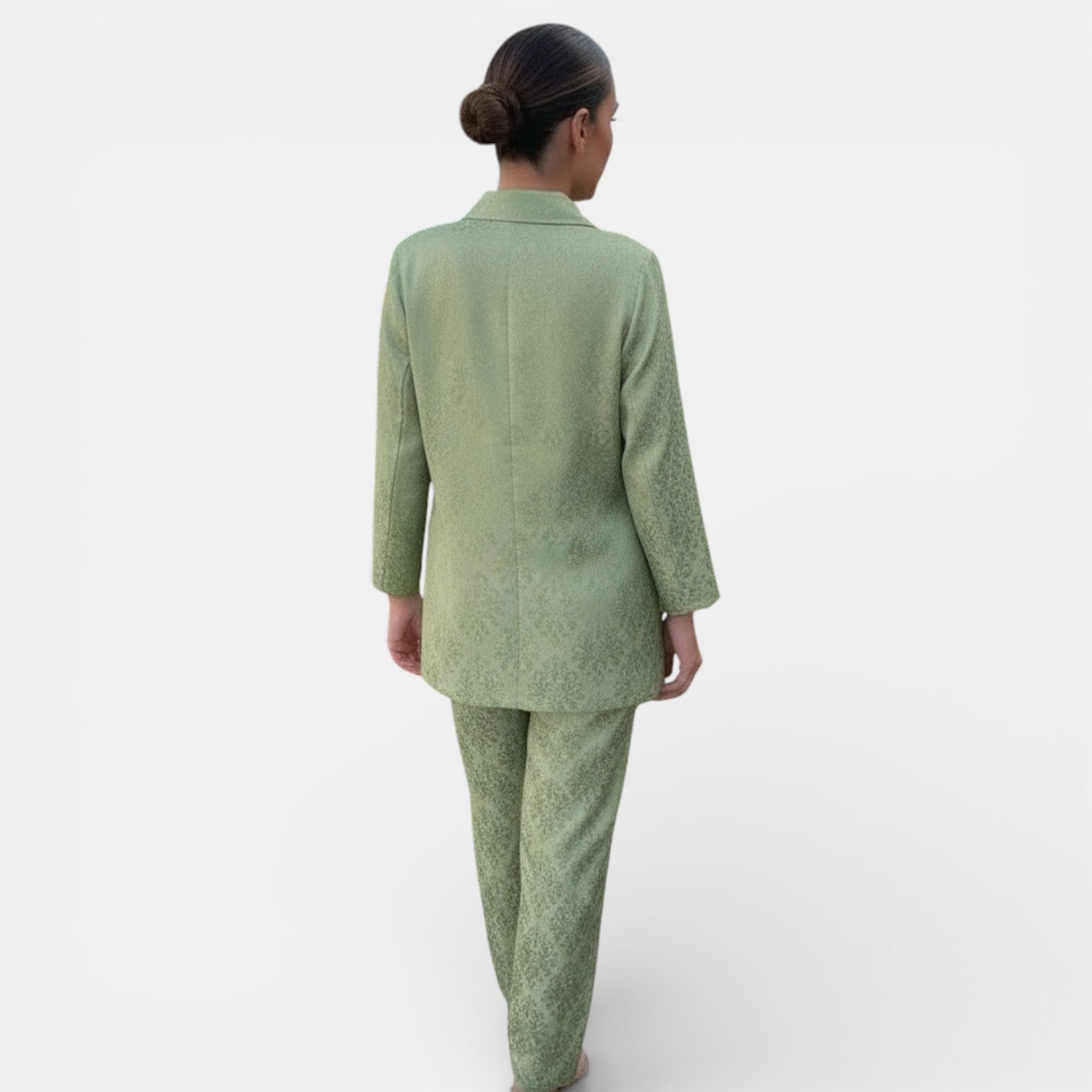 Women's Floral Jacquard Blazer & Trouser Suit