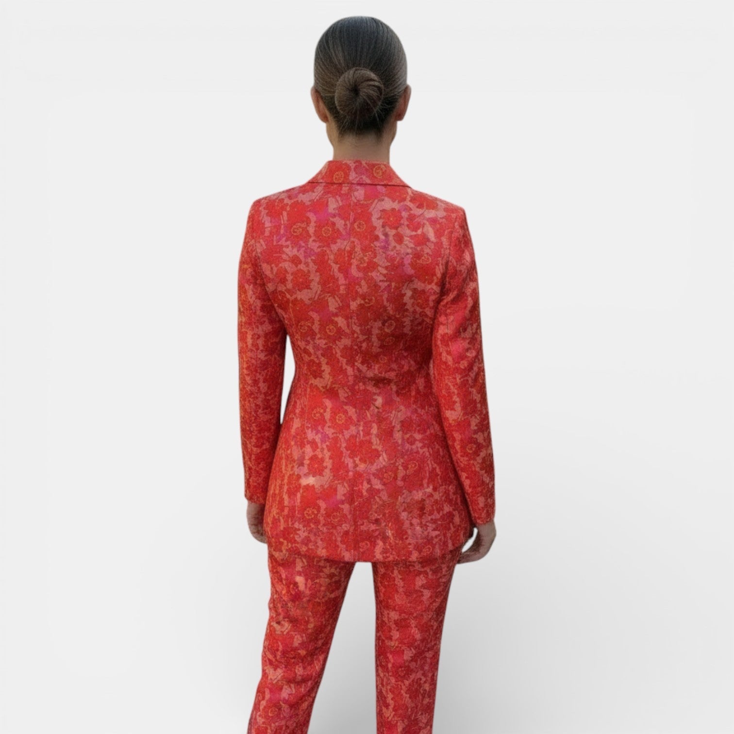 Women's Floral Jacquard Blazer & Trouser Suit