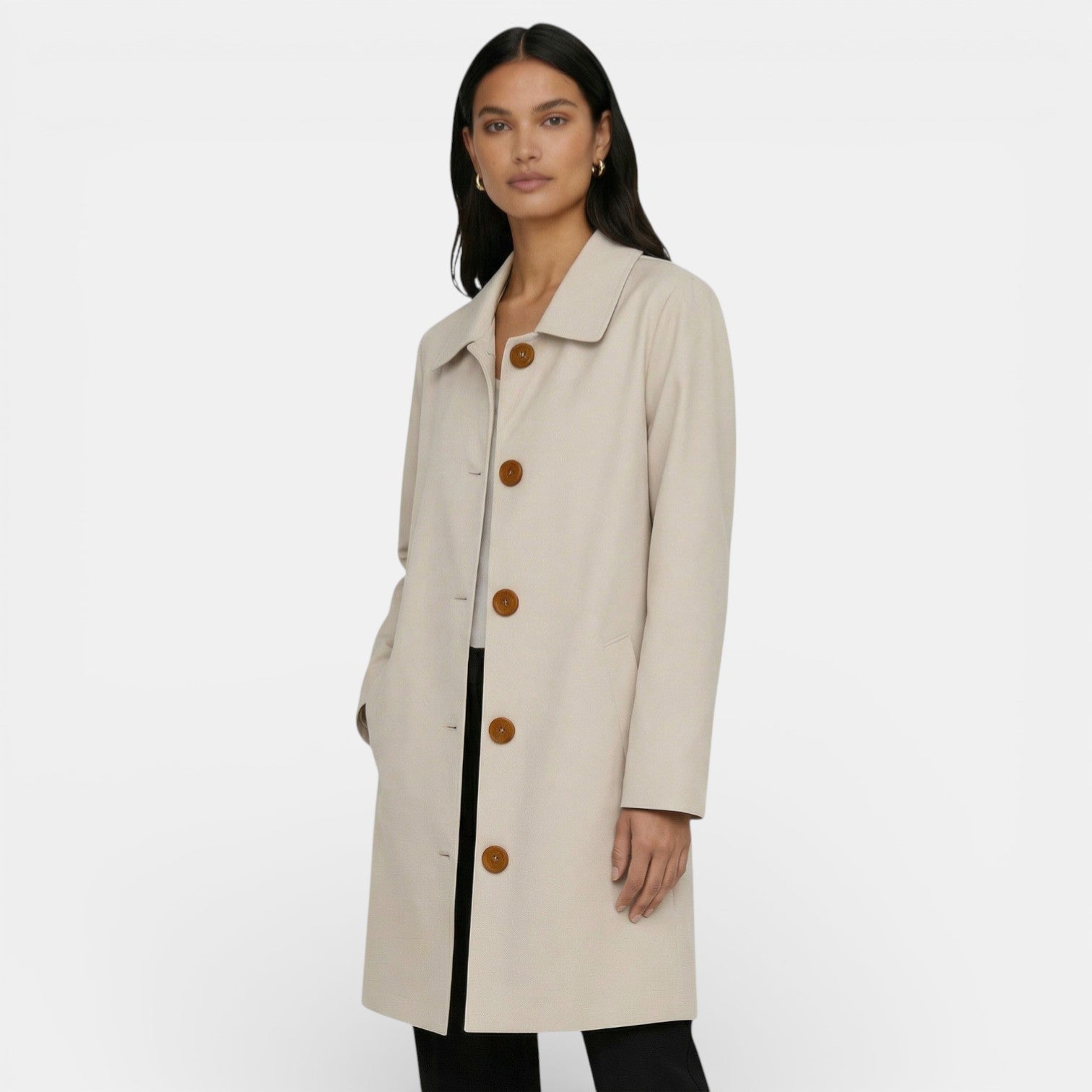 Women’s Single-Breasted Longline Coat
