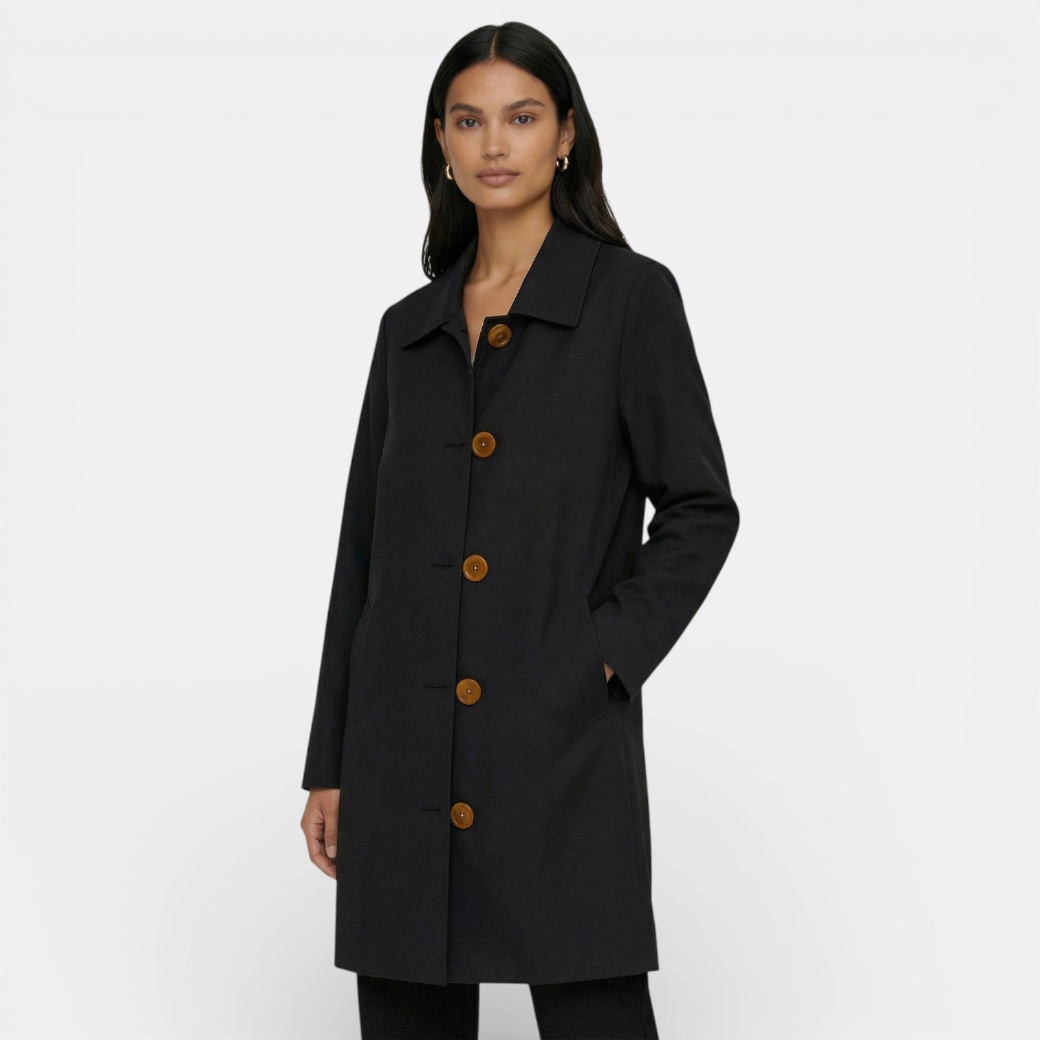 Women’s Single-Breasted Longline Coat