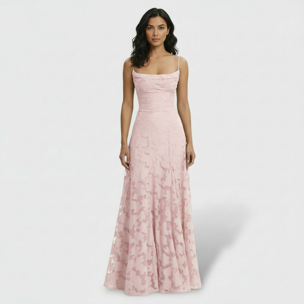 Women's Lace Open Back Maxi Dress