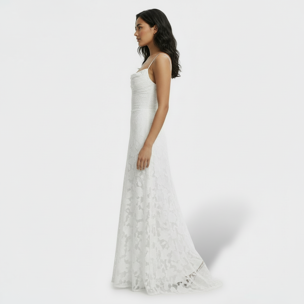 Women's Lace Open Back Maxi Dress