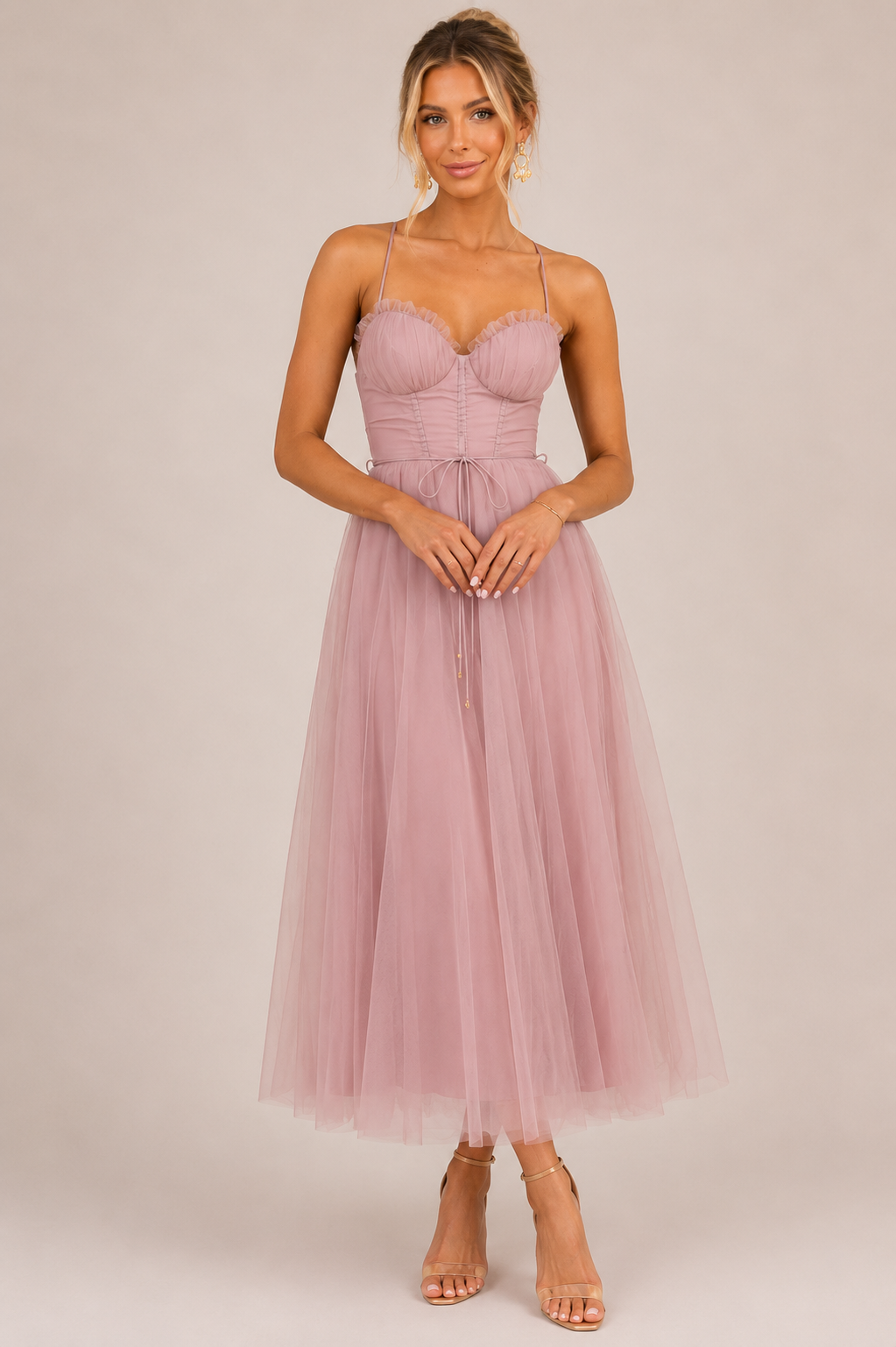 Women's Tulle Midi Occasion Dress