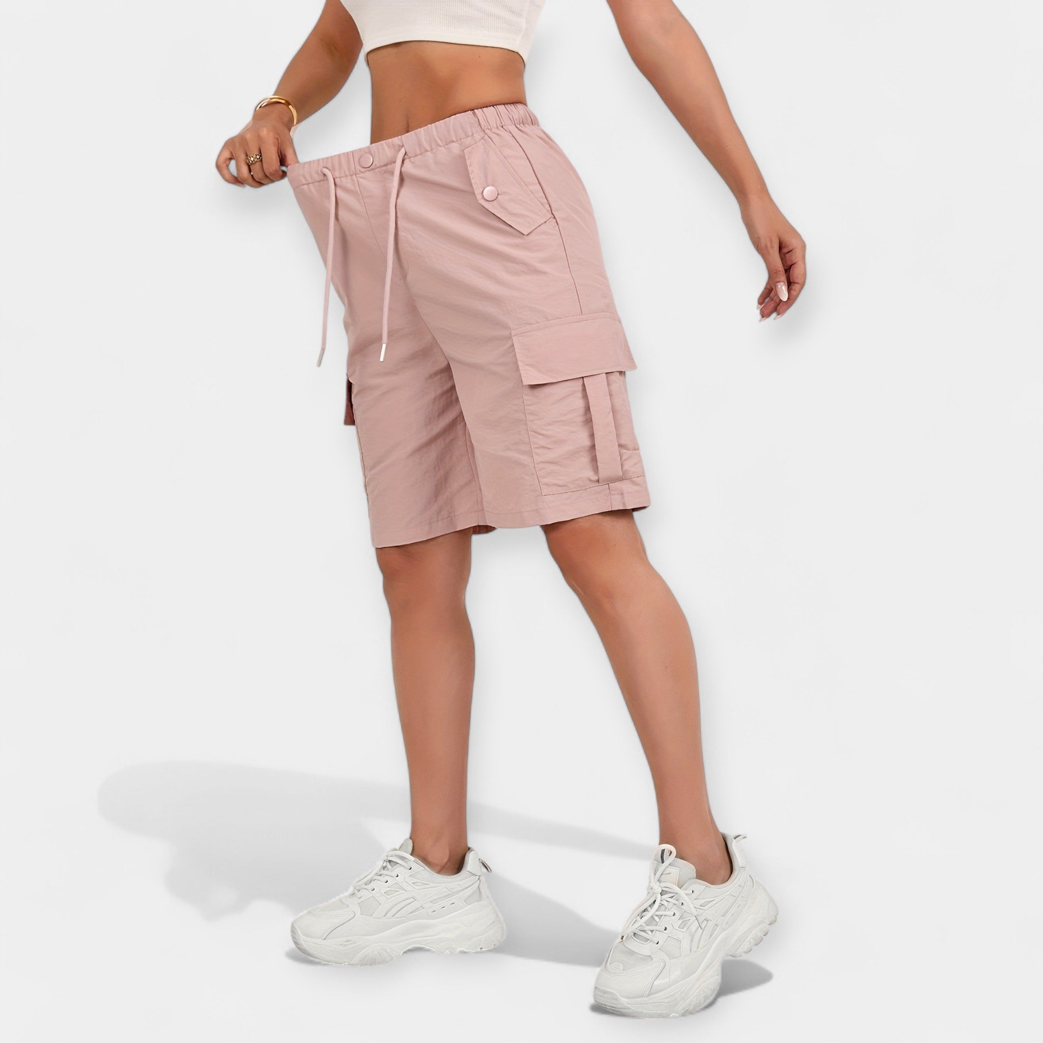 Relaxed Cargo Shorts with Drawstring Waist