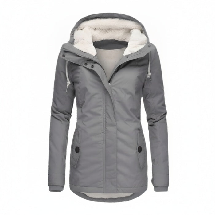 Women's Hooded Winter Coat | Fleece-Lined Zip-Up Jacket