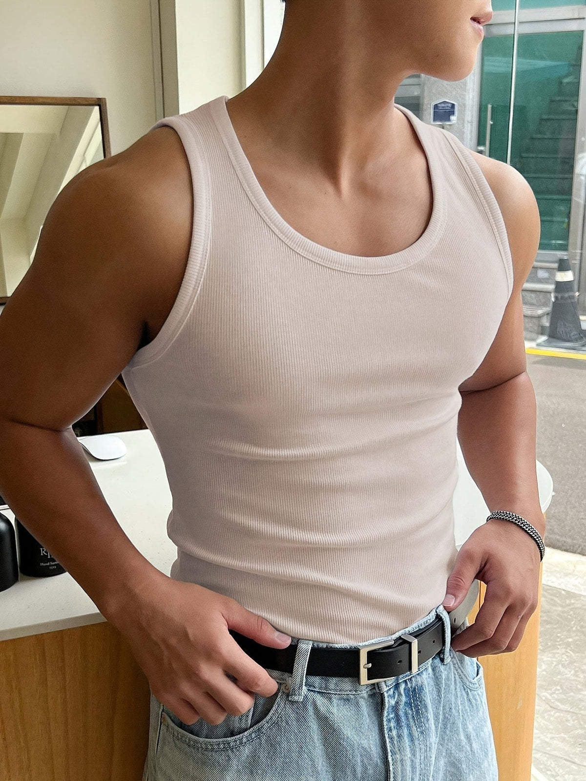 Men’s Slim Fit Ribbed Tank Top