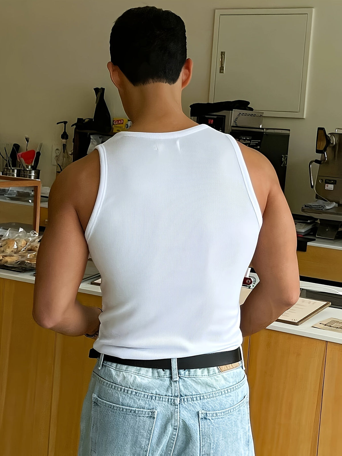 Débardeur côtelé ajusté pour homme