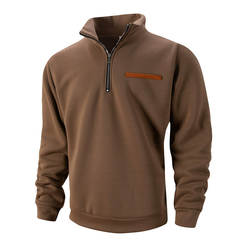 Men’s Half-Zip Sweatshirt with Stand Collar