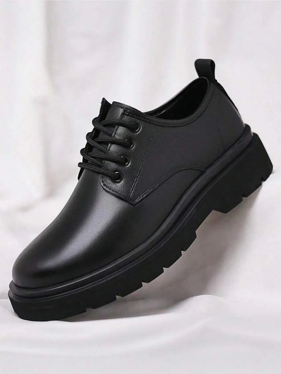 Men's Derby Shoes with Chunky Sole and Lace-Up Front