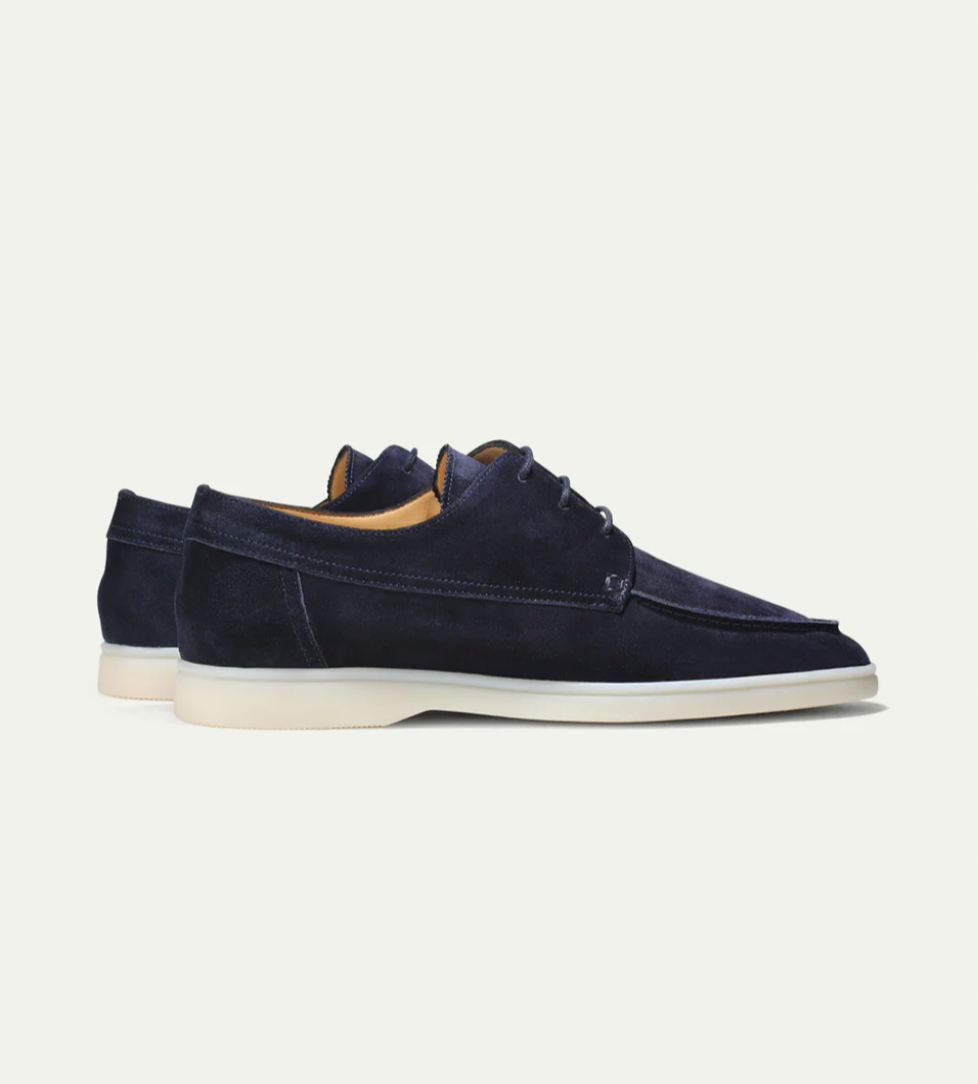 Men's Suede Moccasin Shoes with Lace-Up Front