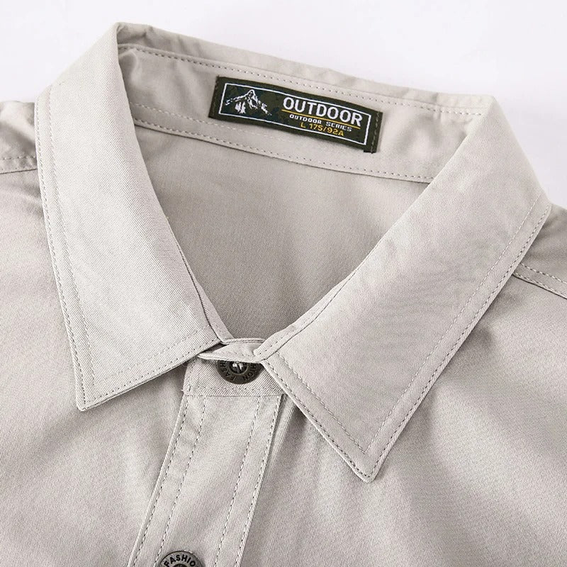 Men's Long Sleeve Utility Shirt with Chest Pockets