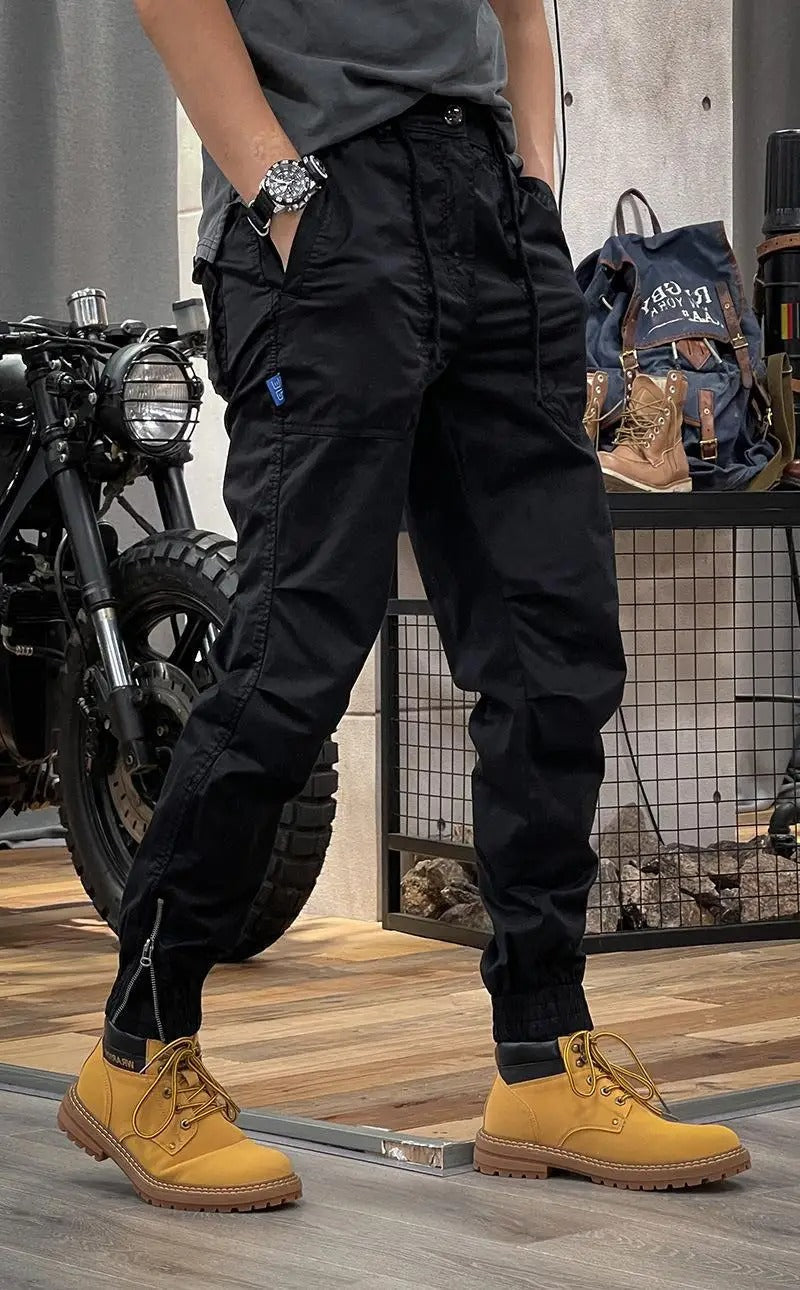 Drawstring Cargo Joggers with Utility Pockets