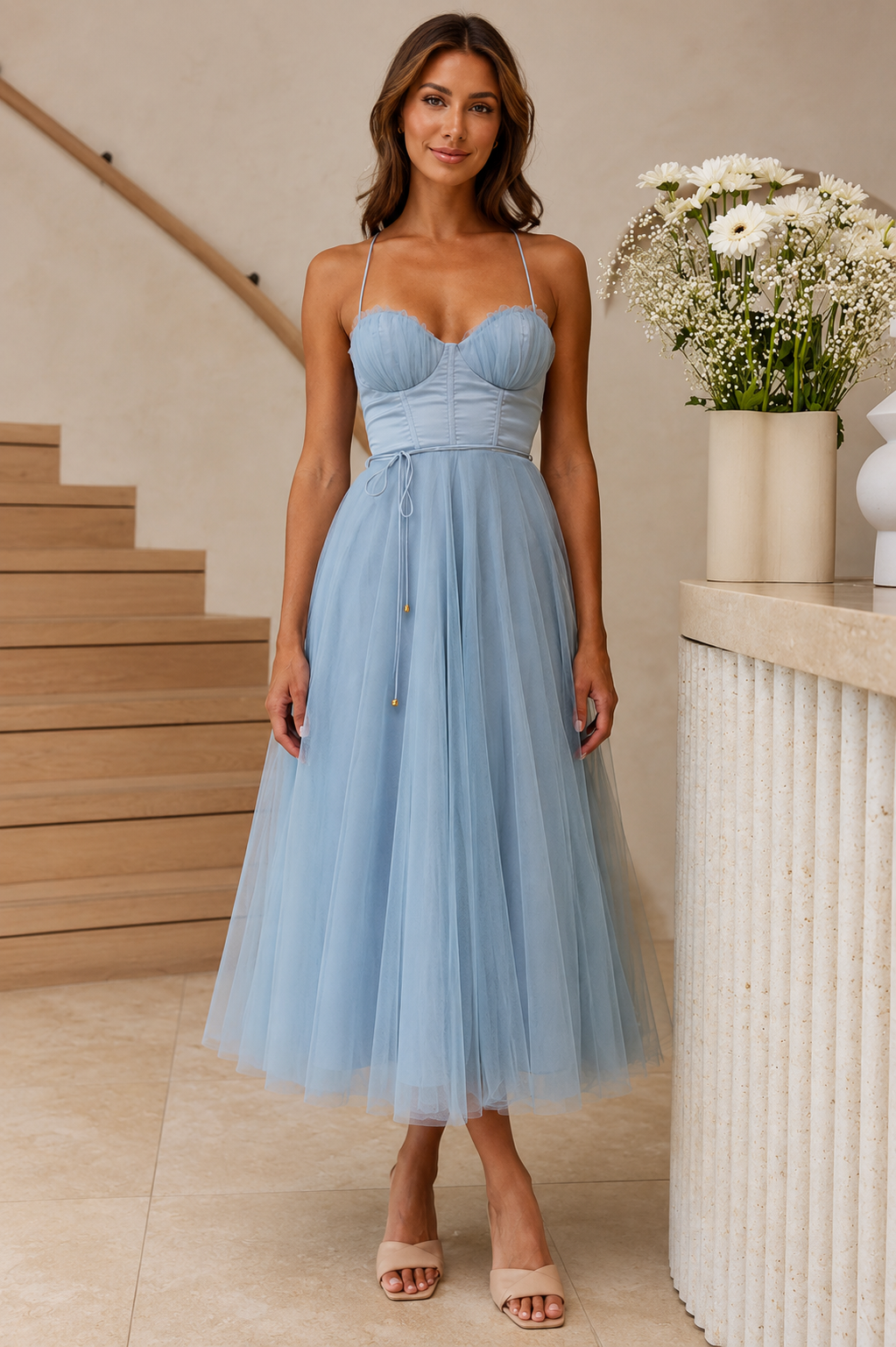 Women's Tulle Midi Occasion Dress