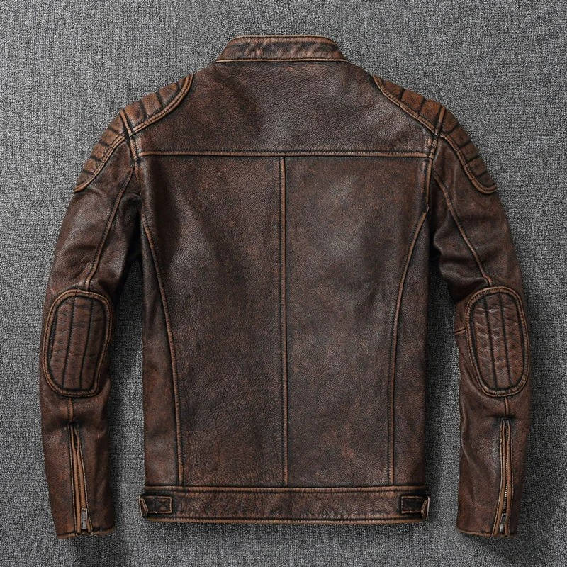 Men's Quilted Leather Motorcycle Jacket