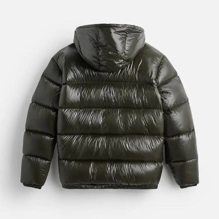 Men's Hooded Puffer Jacket | Glossy Finish Winter Coat