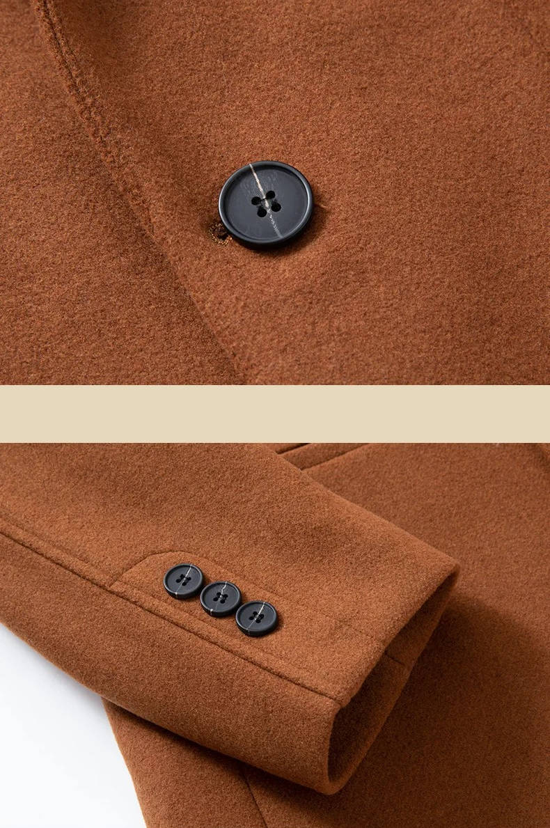 Men's Camel Wool Blend Overcoat | Single Breasted