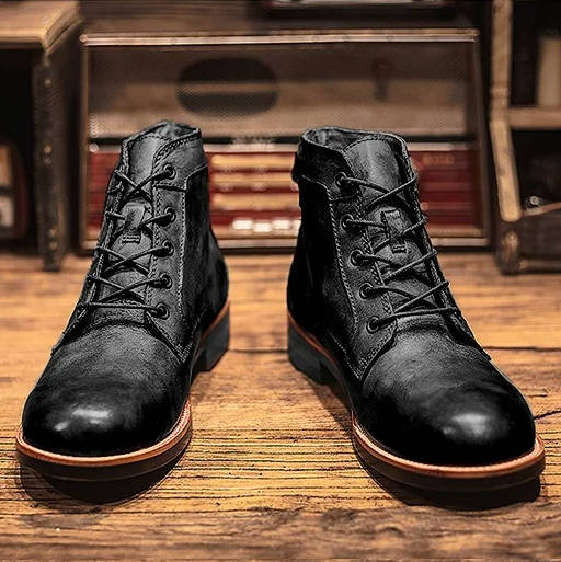 Men's Leather Ankle Boots | Lace-Up Work Boots