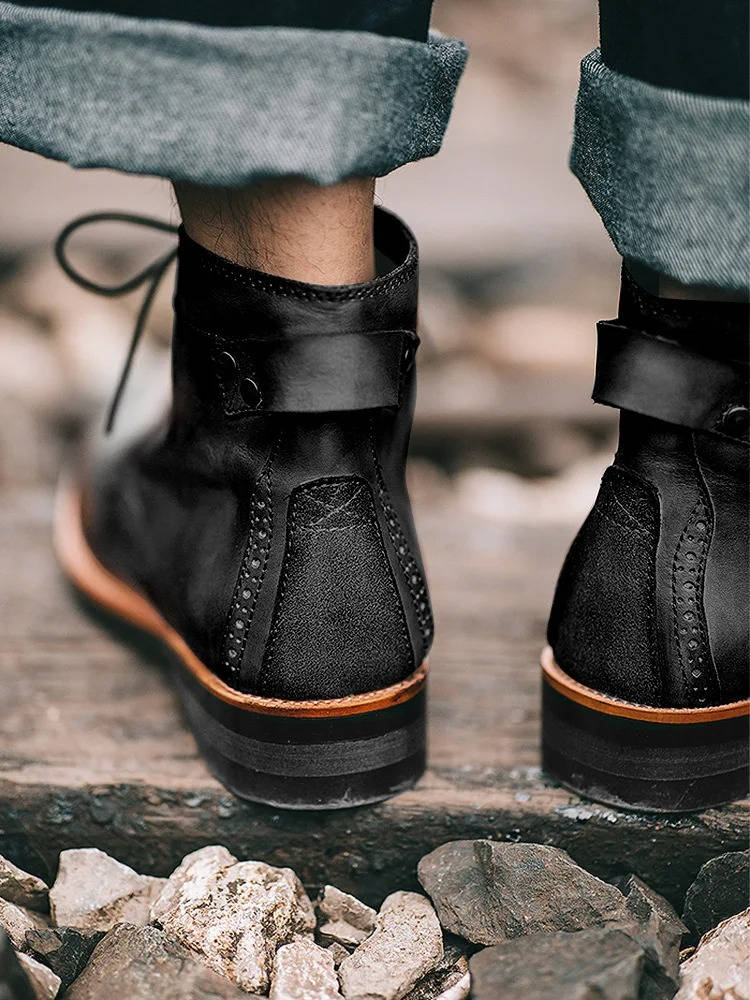 Men's Leather Ankle Boots | Lace-Up Work Boots