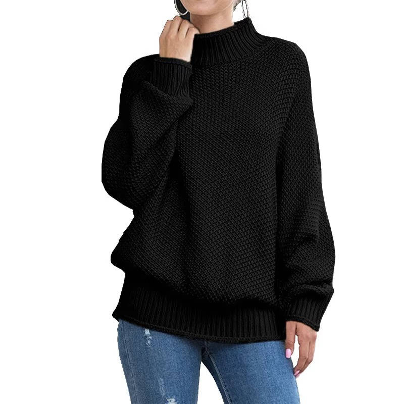 Pull à col roulé en grosse maille pour femme