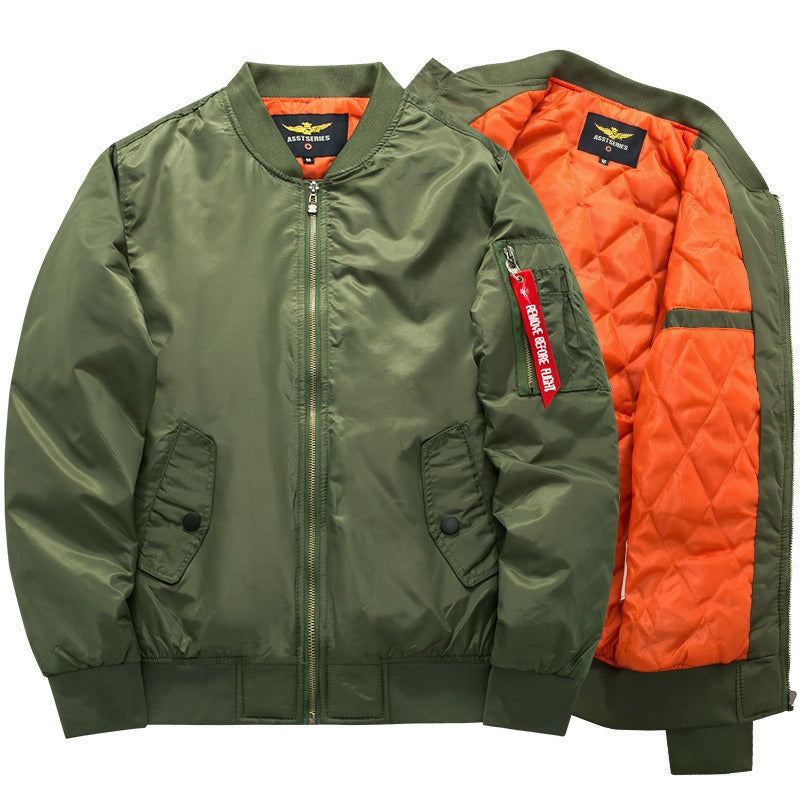 Blouson aviateur matelassé pour homme avec finitions côtelées