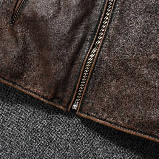 Men's Quilted Leather Motorcycle Jacket