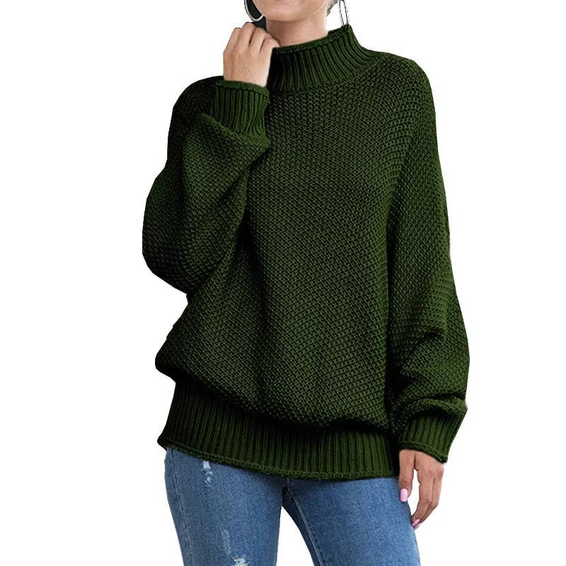 Pull à col roulé en grosse maille pour femme