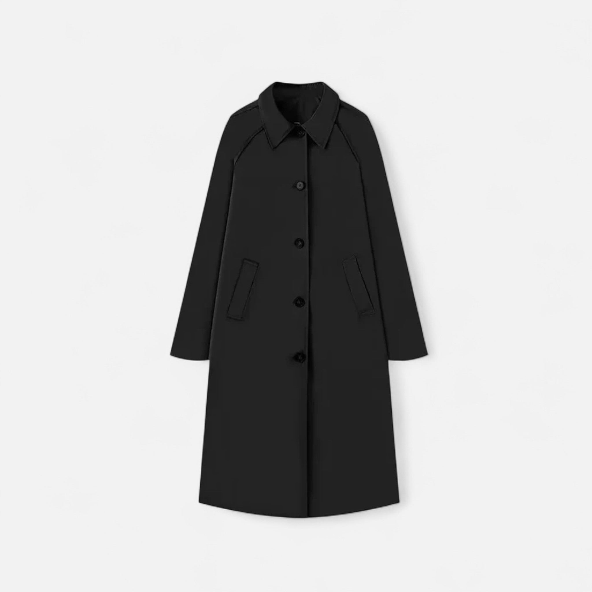 Women’s Longline Button-Front Car Coat