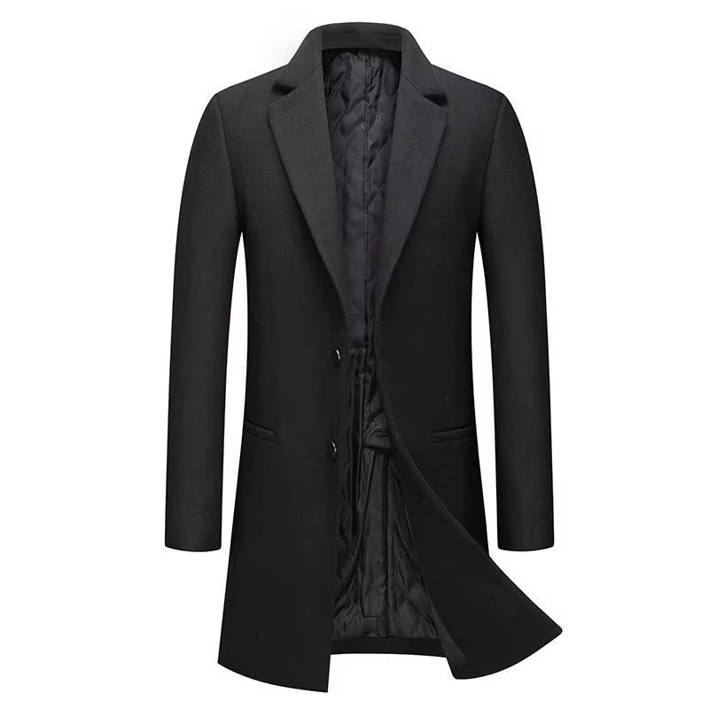 Men's Camel Wool Blend Overcoat | Single Breasted