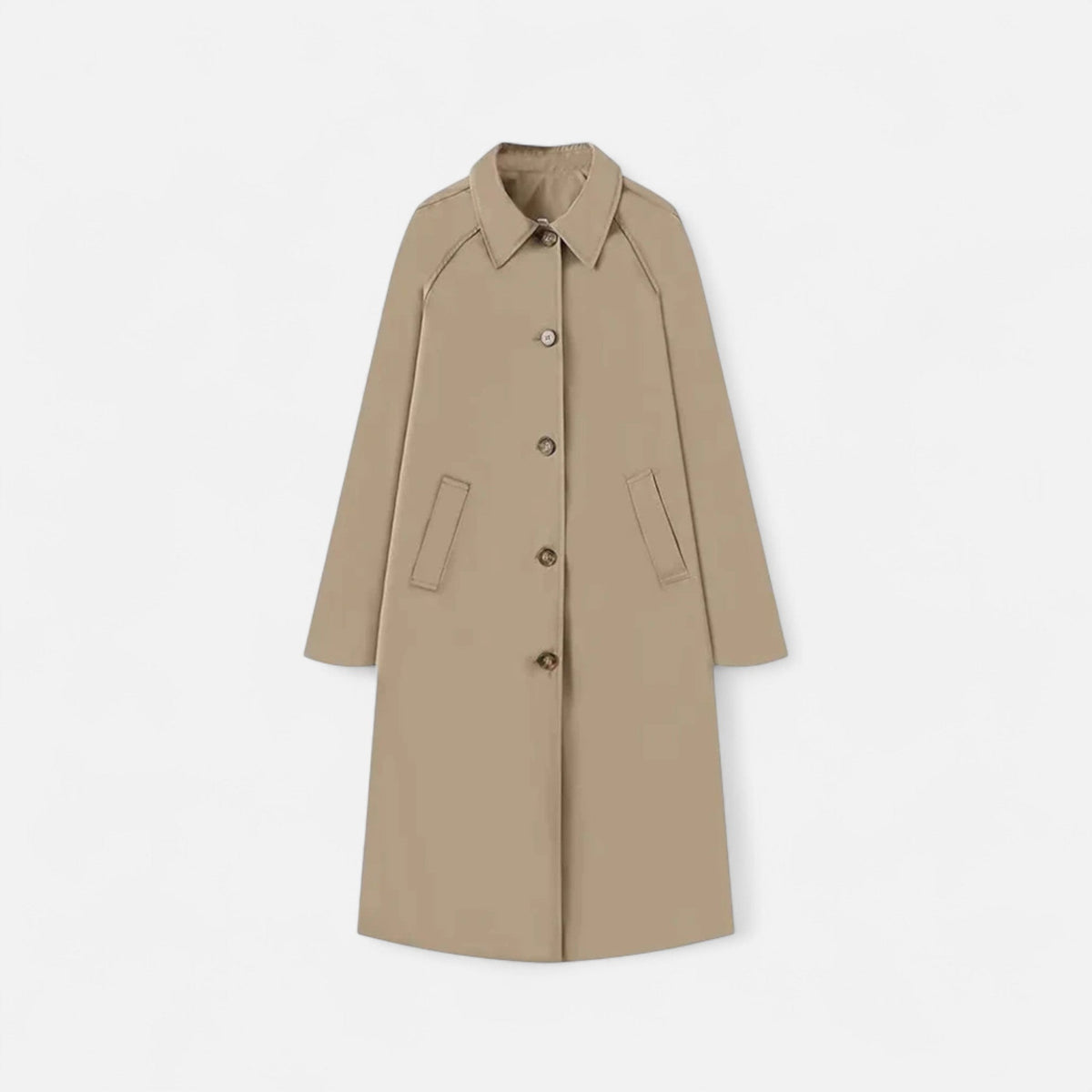 Women’s Longline Button-Front Car Coat