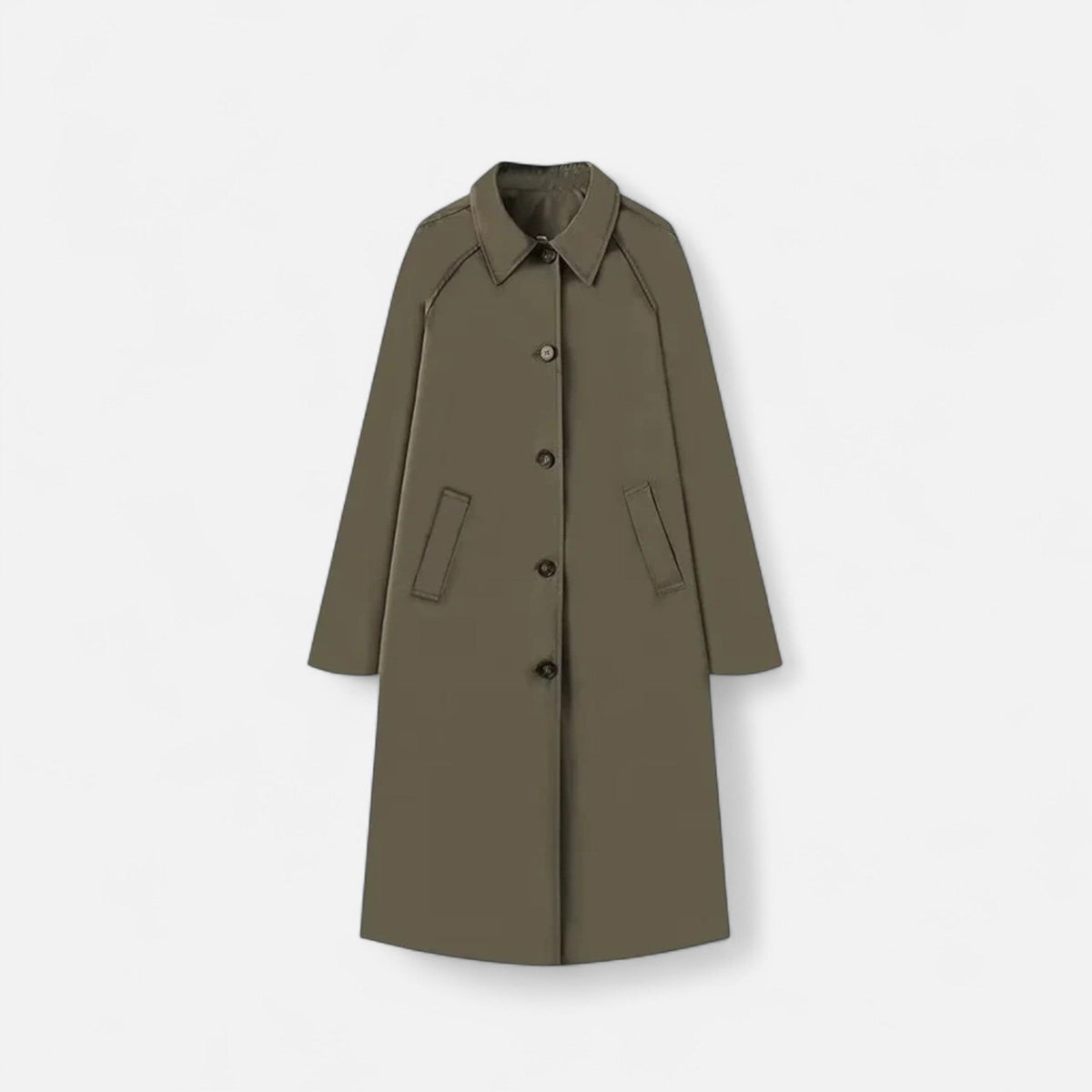 Women’s Longline Button-Front Car Coat