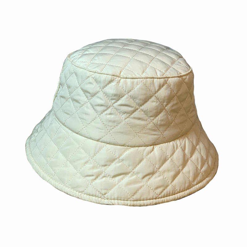 Damski pikowany kapelusz typu bucket | Lekki kapelusz zimowy